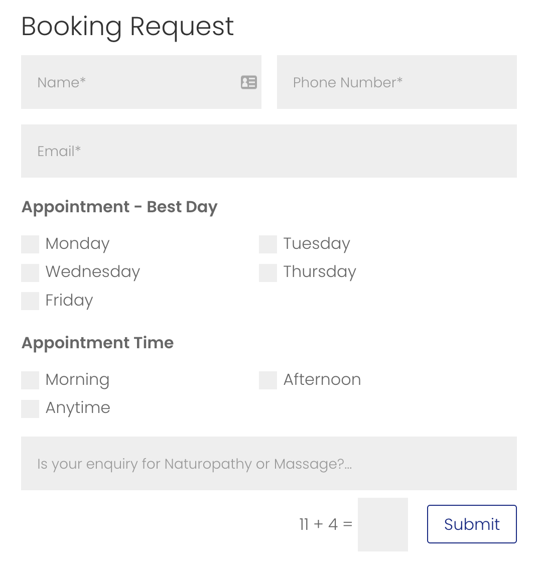 online form booking appointment